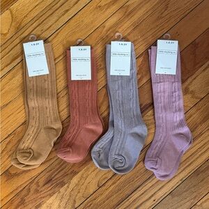 Little Stocking Co. Cable Knit Knee High Socks - Mustard, Rust, Taupe, Mauve